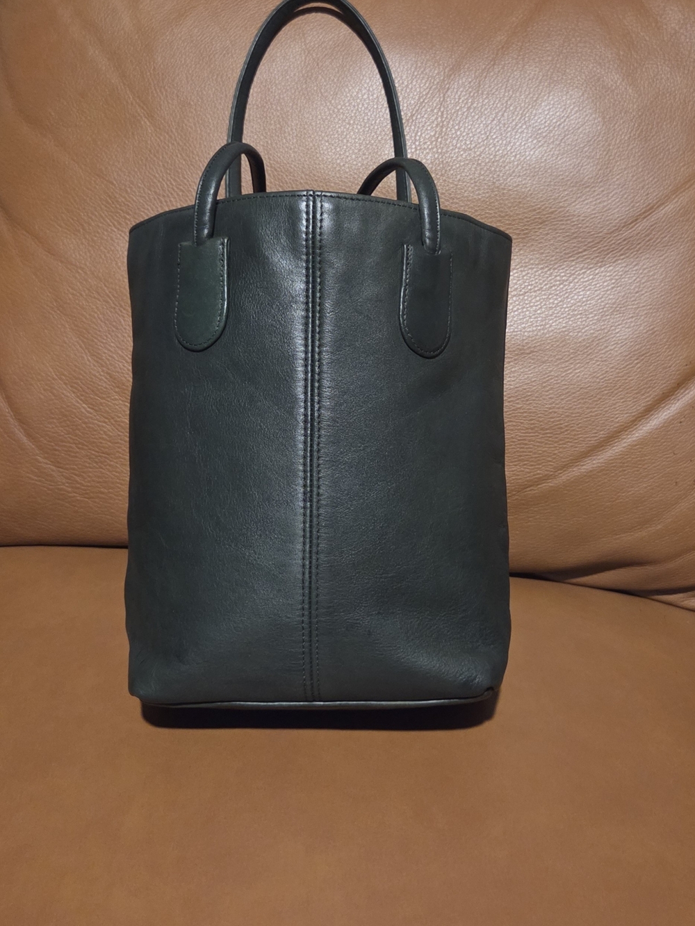 Coach Embossed Leather  Handbag in RARE Bottle Green